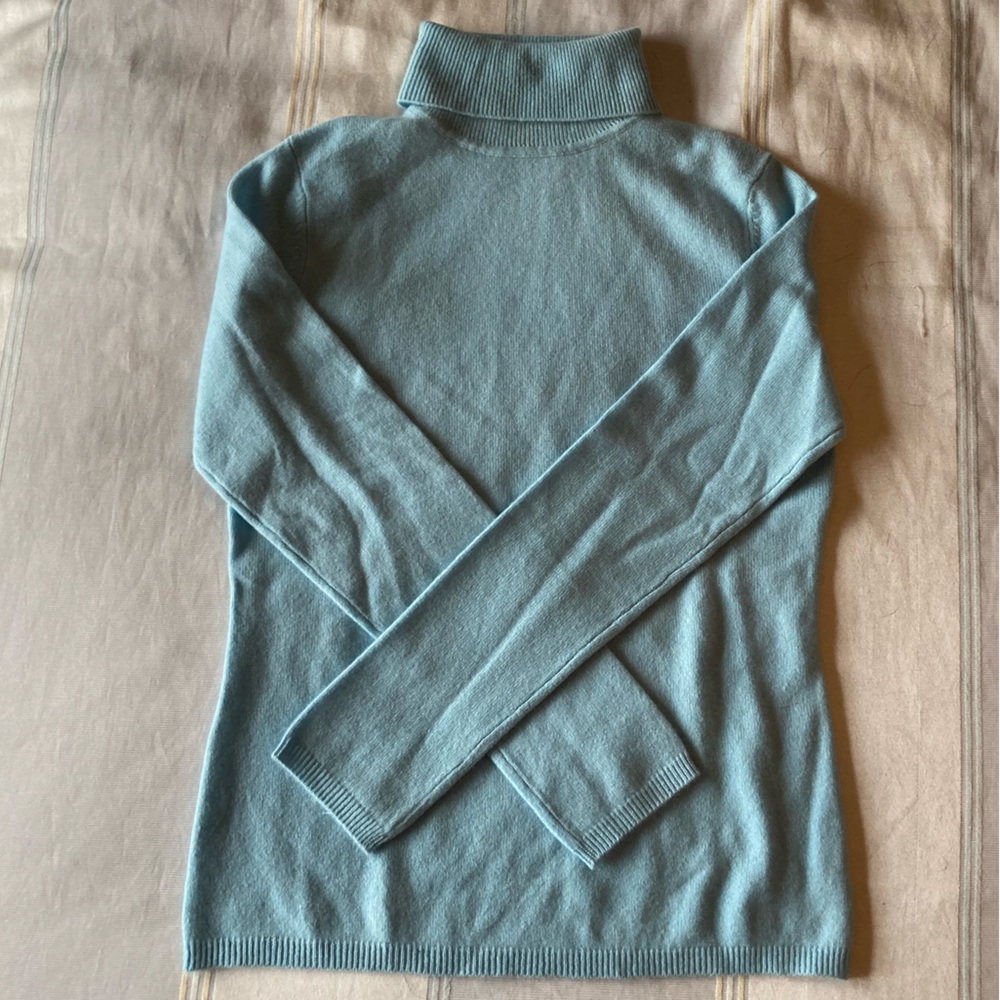 Charter Club Light Blue Cashmere Turtleneck Sweater